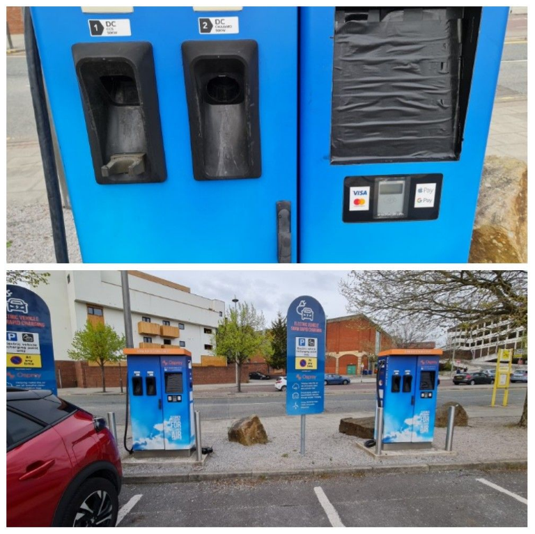 Broken Electric Car Chargers